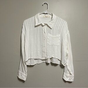 Molly Green White Textured Women's Top